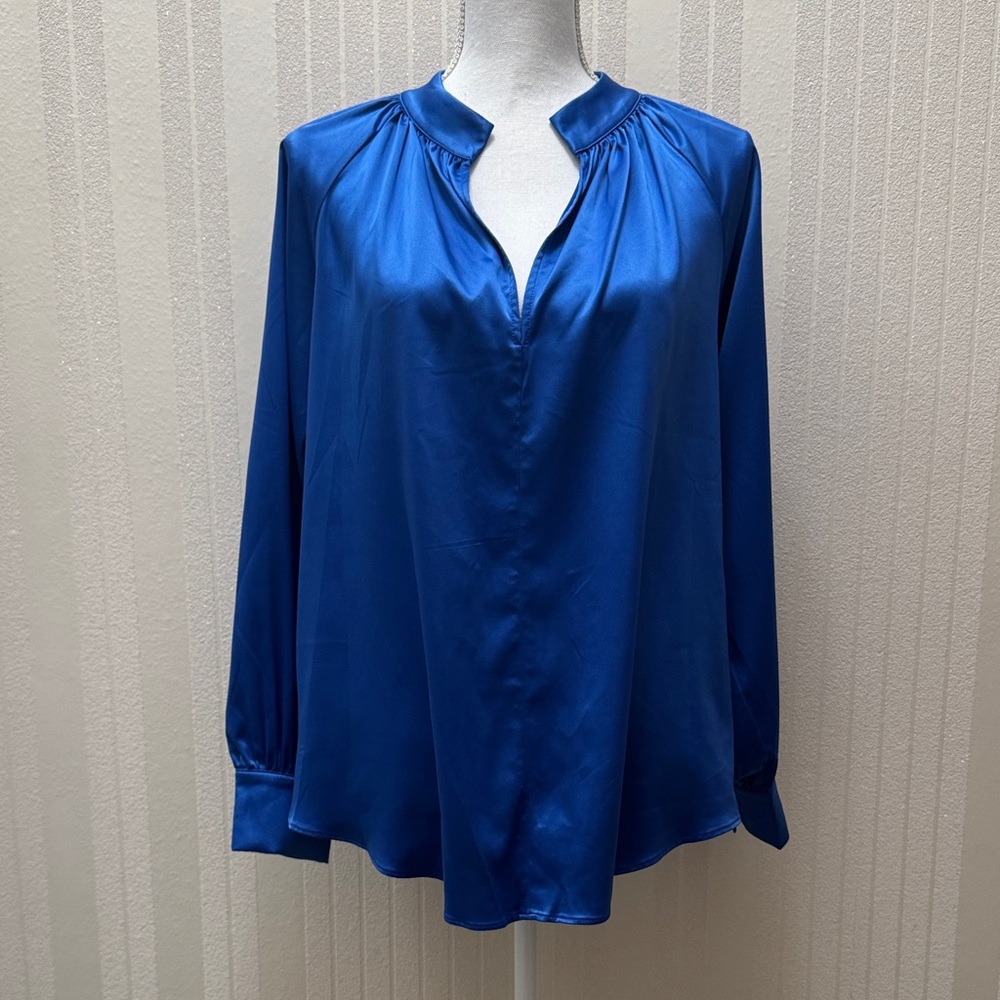 Elegant Royal Blue Women's Blouse, Size M/L